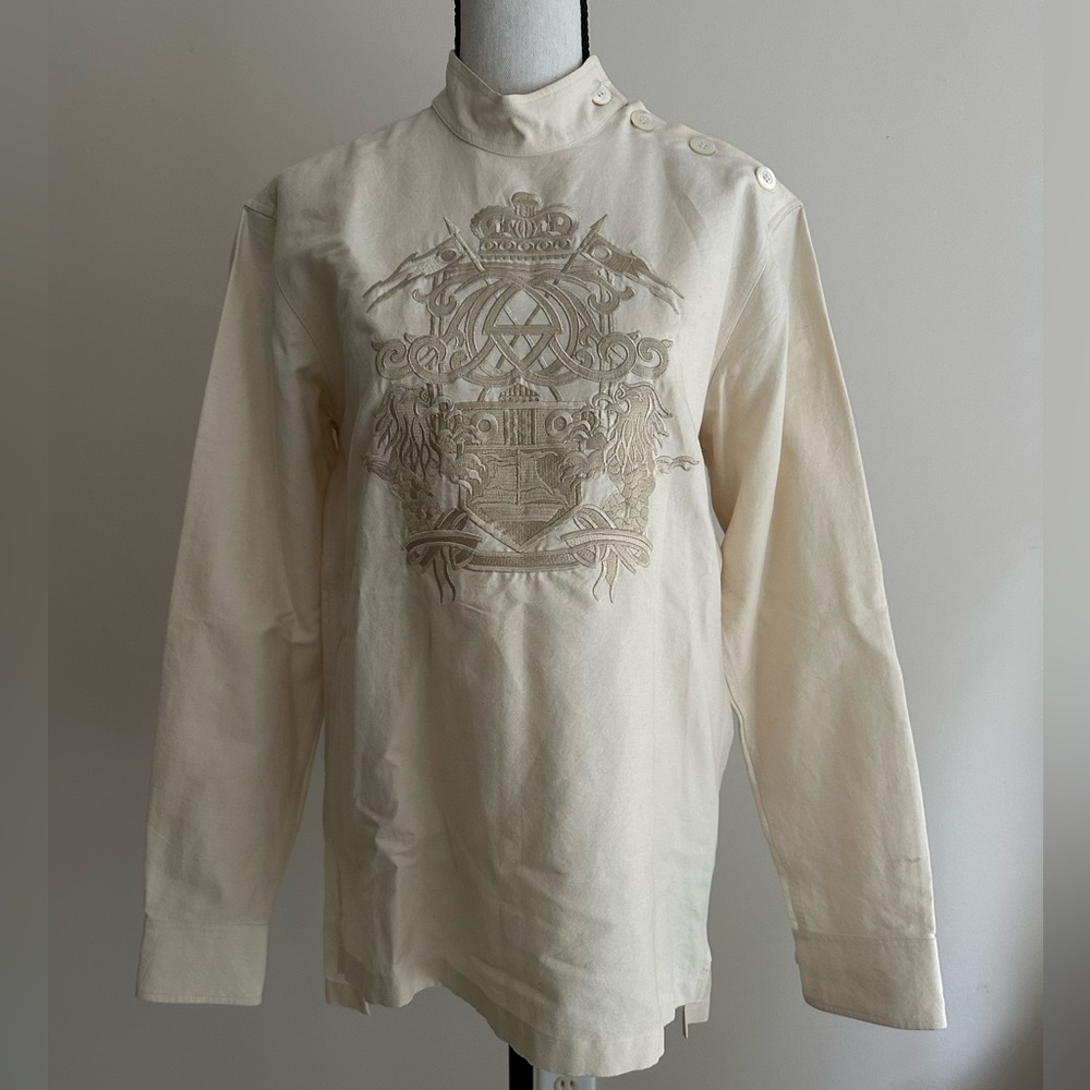Dries Van Noten Beige Cotton and Linen Top